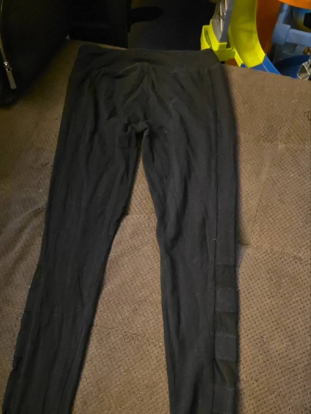 Justice Black Girls Athletic Leggings with Mesh Panels, Size 14/16
